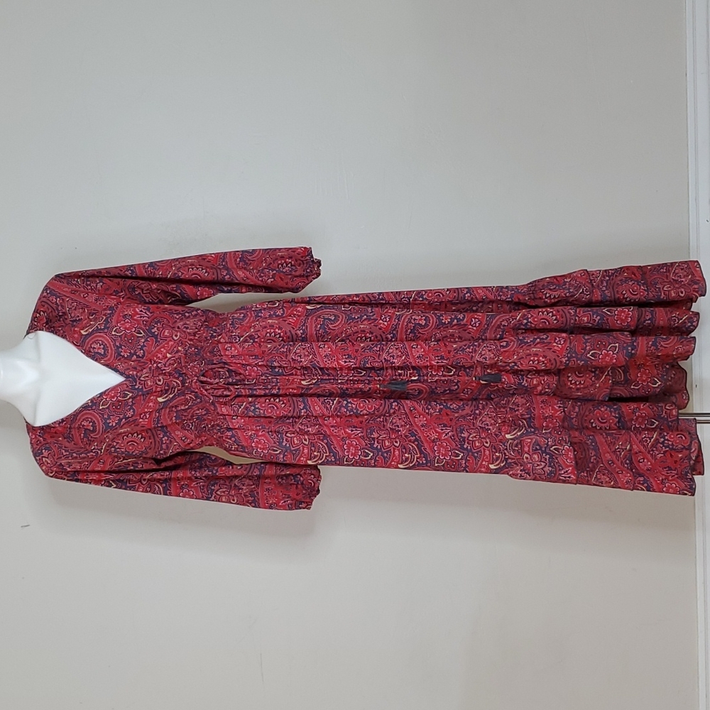 Chaudry Boho Paisley Floral Peasant Maxi Dress Size Large